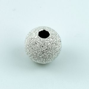 5.0mm diameter Sterling Silver Frosted Round 2 Hol