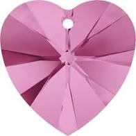 Swarovski 6228 Heart Crystal Pendant 10.3x10.0mm Rose