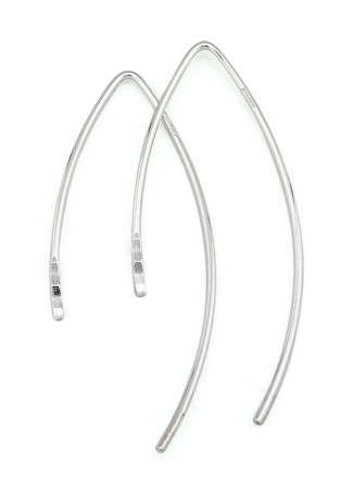Fine Silver Short Embeddable "V" Earwire (6 pcs)
