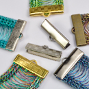 Ribbon End Crimp 20mm Silver Tone