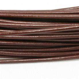 Round Greek Leather Cord Brown 2mm - Stringing Mat