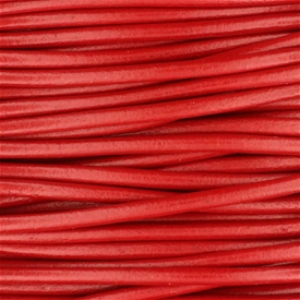 Round Greek Leather Cord Light Red 2mm