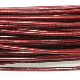 Round Greek Leather Cord Red 2mm - Stringing Mater