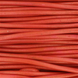 Round Greek Leather Cord Salmon 2mm