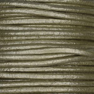 Round Leather Cord Platinum 2mm - Stringing Mat