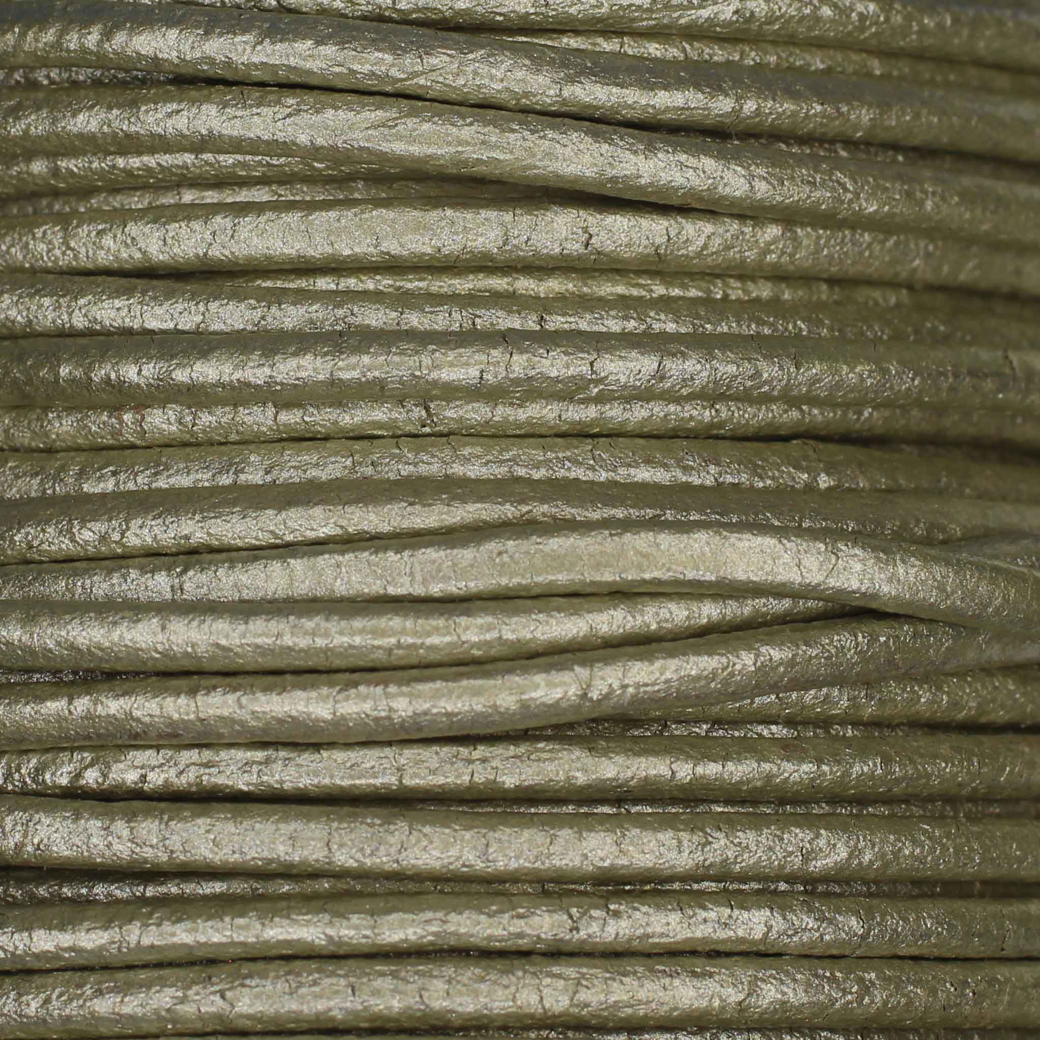 Round Leather Cord Platinum 2mm - Stringing Mat