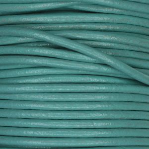Round Leather Cord Turquoise 2mm - Stringing Mat