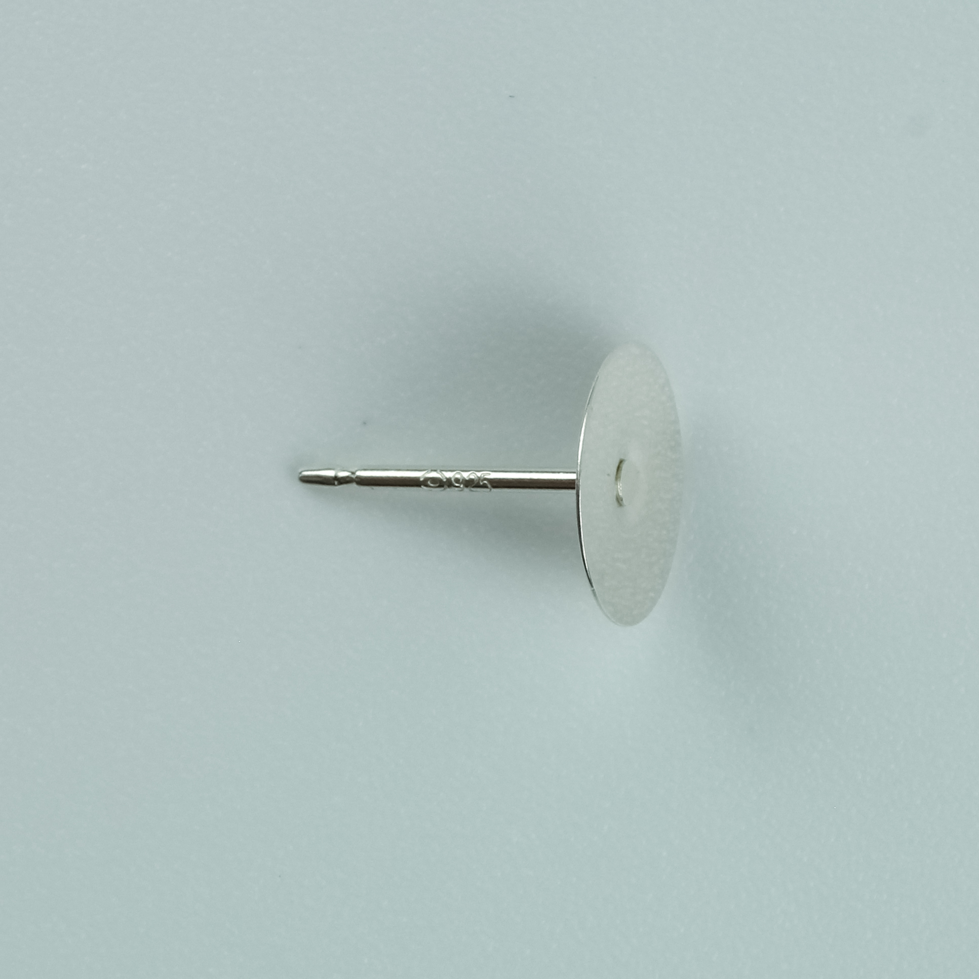 Sterling Silver Flat Pad and Post Fitting 8mm Pad