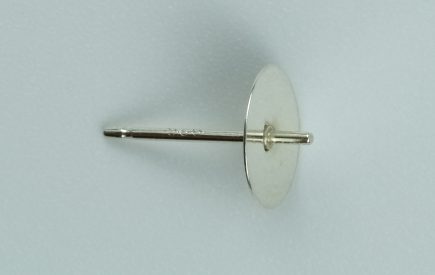 Sterling Silver Flat Pad with Peg and Post Fitting 8mm Pad