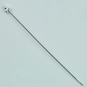 Sterling Silver Head Pin with Three Bead End 50mm