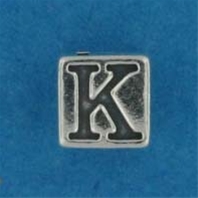 Sterling Silver Letter Block: Letter K - Sterling