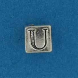 Sterling Silver Letter Block: Letter U - Sterling