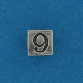 Sterling Silver Number Block Number Nine - Sterlin