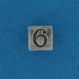 Sterling Silver Number Block Number Six - Sterling