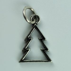Sterling Silver Outine Christmas Tree Charm