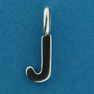 Sterling Silver Pendant Alphabet Letter J