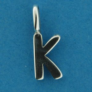 Sterling Silver Pendant Alphabet Letter K