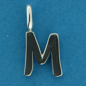 Sterling Silver Pendant Alphabet Letter M
