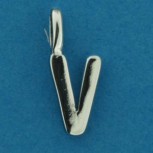Sterling Silver Pendant Alphabet Letter V