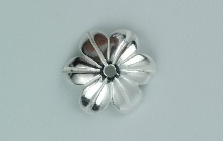 Sterling Silver Petal Bead Cap 9mm