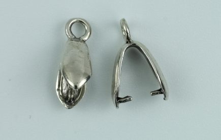 Sterling Silver Pinch Bail with Ring 13mm - Sterl