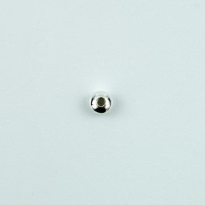 Sterling Silver Plain Flat 2 Hole Bead 3.0mm diame