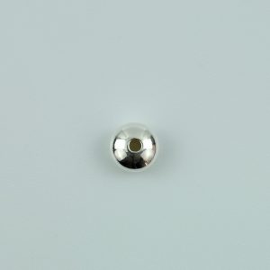 Sterling Silver Plain Flat 2 Hole Bead 6.0mm diame