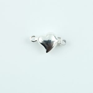 Sterling Silver Puffed Heart Clasp