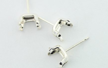 Sterling Silver Snaptite Earring 6x4mm Emerald