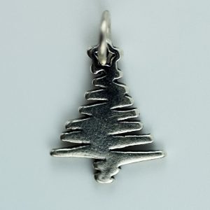 Sterling Silver Sqiggle Christmas Tree Charm