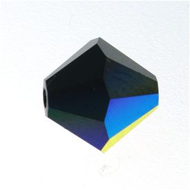 Swarovski 5301 Bicone Crystal Bead 8mm Jet AB-15