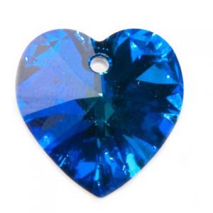 Swarovski 6202 Heart Crystal Pendant 10.3 x10.0mm Crystal Bermuda Blue