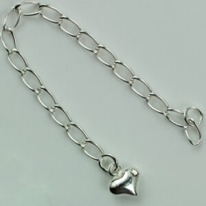 Sterling Silver Chain Extender with Puffed Heart