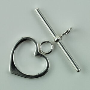 Sterling Silver Cast Heart Toggle Clasp 14mm