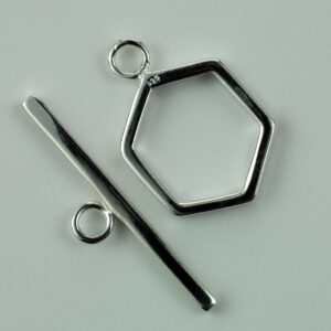 Sterling Silver Hexagon Toggle Clasp