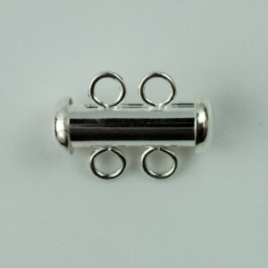 Sterling Silver Multistrand Tubular Clasp with 2 Rings