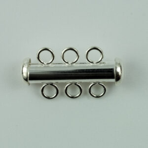Sterling Silver Multistrand Tubular Clasp with 3 Rings