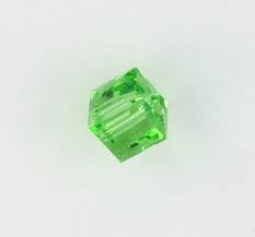 Swarovski 5601 Cube Crystal Bead 4mm Peridot