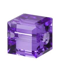 Swarovski 5601 Cube Crystal Bead 6mm Tanzanite