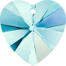 Swarovski 6228 Heart Crystal Pendant 10.3x10.0mm Aquamarine AB