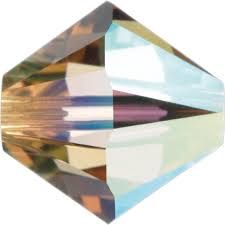 Swarovski 5328 Xilion Bicone Crystal Bead 6mm Light Colorado Topaz AB PACK OF 25