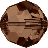 Swarovski 5000 Round Crystal Bead 8mm Smoked Topaz
