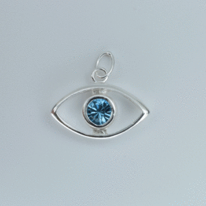 Sterling Silver Aqua Eye Charm
