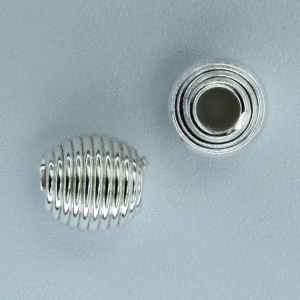 Sterling Silver Oval Coil Bead 6MM