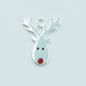 Sterling Silver Enamel Christmas Deer