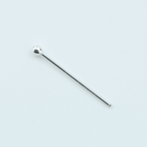 Sterling Silver Head Pin with Single 2mm Bead End 19mm Pack of 10 ( Limited Run)