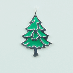 Sterling Silver Enamel Christmas Tree