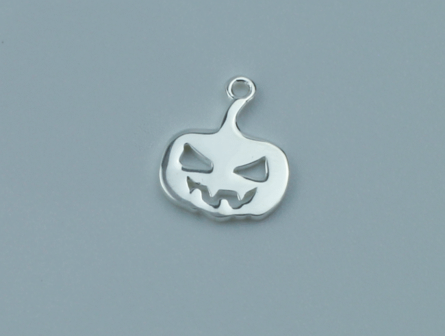Sterling Silver Halloween Pumpkin Charm